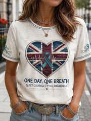 Damen T-Shirt aus Leinen mit UK-PTSD-Awareness-Print