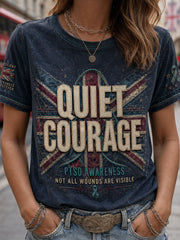 Damen UK PTSD Awareness T-Shirt aus Leinen mit Print