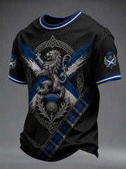 Herren T-Shirt mit Schottland-Kunst-Print, kurzärmlig