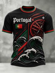 Herren T-Shirt im lässigen Portugal Fußball-Look