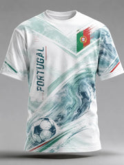 Herren Portugal Fußball-inspiriertes Freizeit-T-Shirt