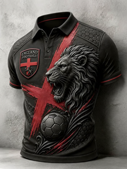 Herren Polo-Shirt mit England-Aufdruck für Fußballfans