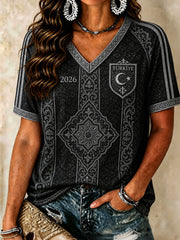 Türkische V-Ausschnitt-T-Shirts für Damen
