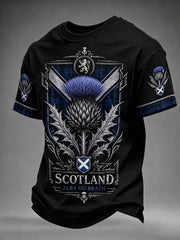 Herren T-Shirt mit Schottland-Kunst-Print, kurzärmlig