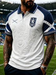 Herren Polohemd mit Schottland-Druck
