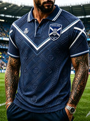 Herren Polohemd mit Schottland-Druck