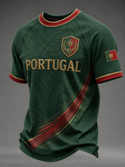 Herren T-Shirt mit Portugal-Fußballdruck