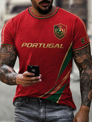 Herren Portugal-Fußball-T-Shirt mit Aufdruck