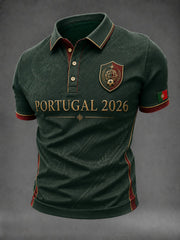 Herren-T-Shirt mit Portugal-Fußballdruck