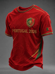 Herren Portugal Fußball Bedrucktes T-Shirt