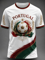 Herren T-Shirt mit portugiesischem Fußball-Print