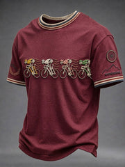 Herren Skelett Fahrrad Kurzarm T-Shirt