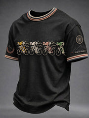 Herren Skelett Fahrrad Kurzarm T-Shirt