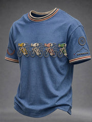 Herren Skelett Fahrrad Kurzarm T-Shirt