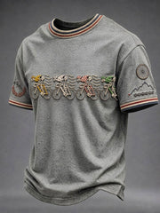 Herren Skelett Fahrrad Kurzarm T-Shirt