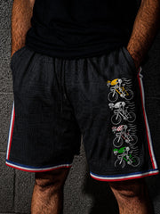 Herren Skelett-Radhose mit Kordelzug