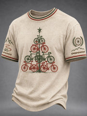 Herren Fahrrad Weihnachtsbaum T-Shirt