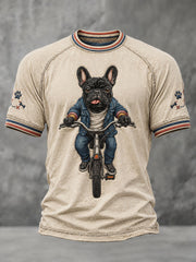 Herren Bulldog Fahrrad Kurzarm-T-Shirt