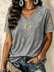 Damen V-Ausschnitt Carmen-Shirt mit kurzen Ärmeln