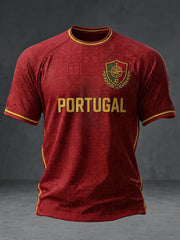 Herren Portugal Fußball Bedrucktes T-Shirt