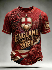 Herren Großbritannien Fußball-Liebhaber England bedrucktes Kurzarm-T-Shirt