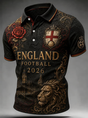 Herren UK Fußball-Liebhaber England bedrucktes Poloshirt