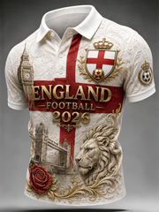 Polo-Shirt für Herren mit „UK Football Lover England“-Aufdruck