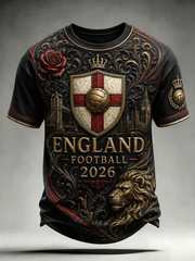 Herren Großbritannien Fußball-Liebhaber England bedrucktes Kurzarm-T-Shirt