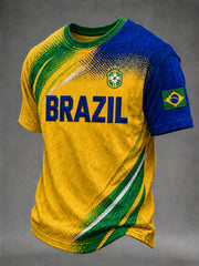 Herren Brasilien Fußball Fan Geschenk Kurzarm-Oberteil