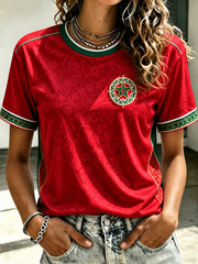 Damen-T-Shirt mit MAROKKO-Aufdruck und kurzen Ärmeln