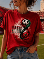 Damen T-Shirt mit MAROKKO-Aufdruck und kurzen Ärmeln