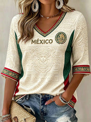 Damen-T-Shirt mit Mexiko-Fußball-Motiv