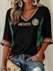Damen-T-Shirt mit Mexiko-Fußball-Motiv