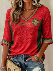 Damen-T-Shirt mit Mexiko-Fußball-Motiv