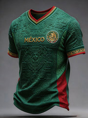 Herren T-Shirt mit Aufdruck: Mexiko Fußballliebhaber