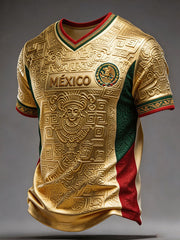 Herren T-Shirt mit Aufdruck: Mexiko Fußballliebhaber