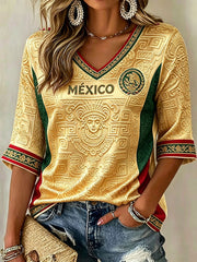 Damen-T-Shirt mit Mexiko-Fußball-Motiv