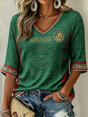 Damen-T-Shirt mit Mexiko-Fußball-Motiv