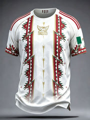 Herren Mexiko Fußball-Fan Kunst Bedrucktes T-Shirt