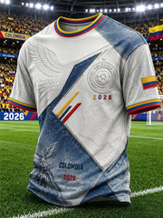 Lässiges Unisex-T-Shirt im kolumbianischen Fußball-Stil für Herren