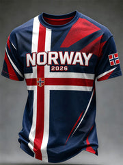 Herren Norwegen Fußball Freizeit-Sport-Stil Unisex T-Shirt