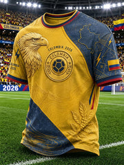 Kolumbianisches Fußball-T-Shirt für Herren im lässigen Unisex-Stil