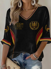 Damen Deutschland Fußball Fan T-Shirt