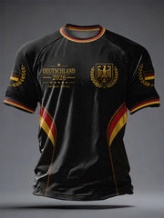 Herren Deutschland Fußball Fan bedrucktes lässiges Kurzarm-T-Shirt