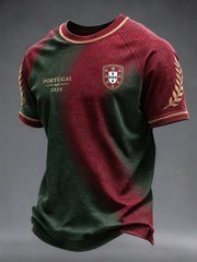 Herren Portugal Fußball T-Shirt mit V-Ausschnitt