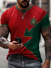 Herren-T-Shirt mit Marokko-Aufdruck, kurzen Ärmeln