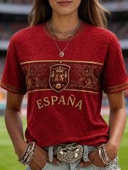 Women's Gift For Football Fans Print Casual Tee