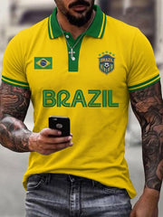 Herren Brasilien Fußball-Fan Geschenk Kurzarm-Oberteil