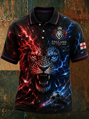 Herren UK Fußball Liebhaber England Bedrucktes Poloshirt