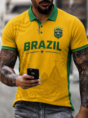 Herren Brasilien Fußballfan Geschenk Kurzarm-Oberteil